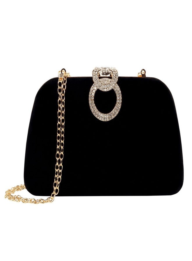 Feelon حقائب يد صغيرة من فيلون للنساء، حقيبة سهرة بسلسلة كتف قابلة للفصل لحفلات الزفاف والمناسبات المسائية (أسود) - Image 1